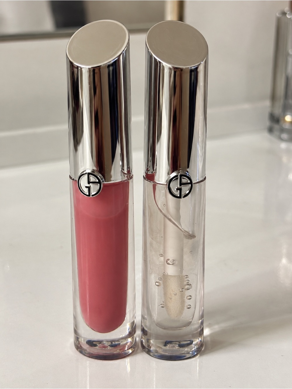 Giorgio Armani Lip Gloss Duo - Rose Pink & Clear High-Shine
